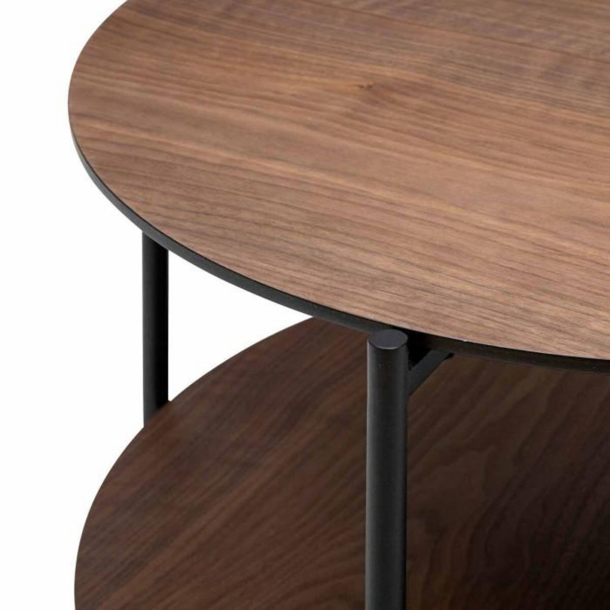 ATMOSPHERA Table Basse Ronde 2 Niveaux  Kemi  63cm Marron