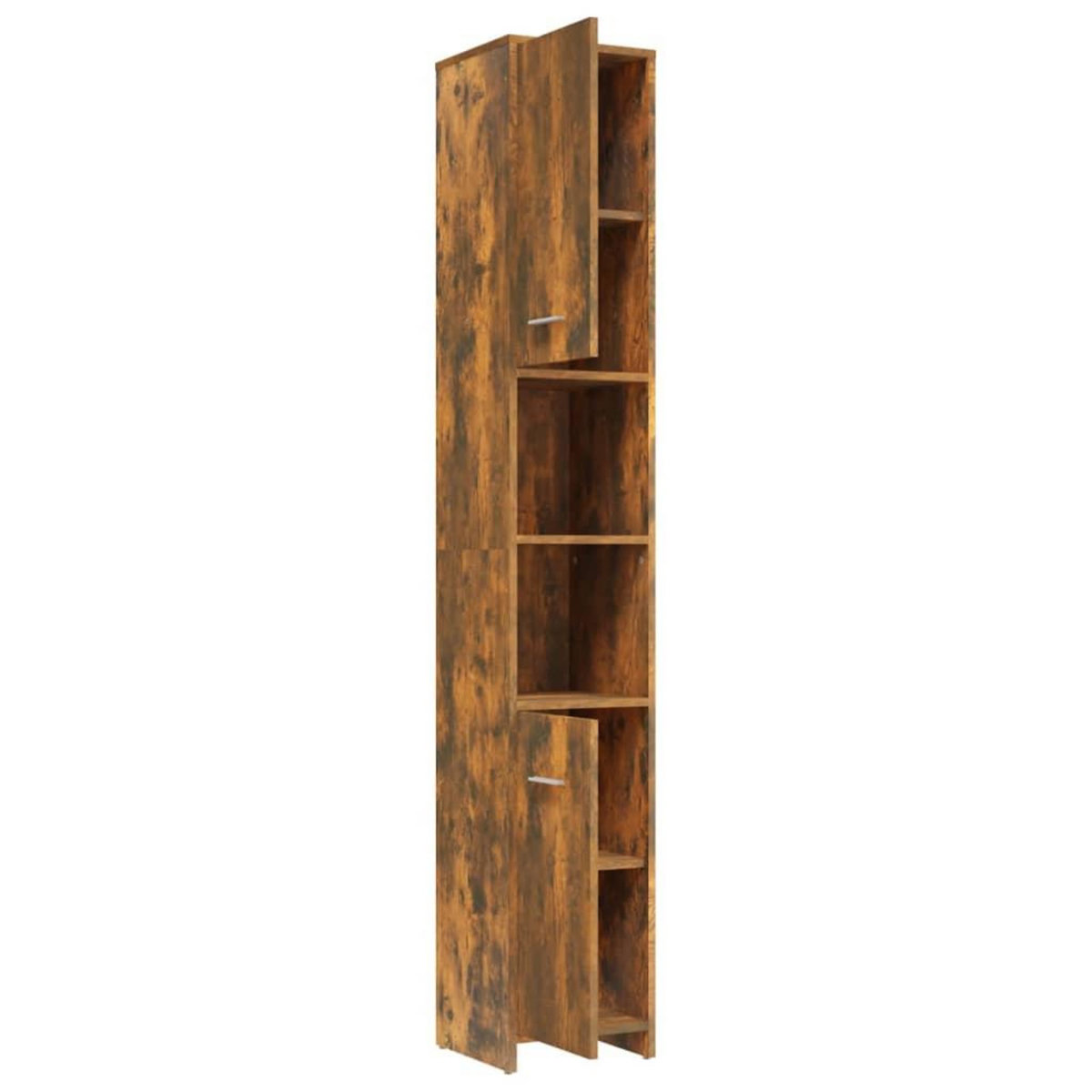 VIDAXL Armoire de bain Chene fume 30x30x183,5 cm Bois d'ingenierie