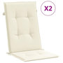 Voir la diapositive 2 : VIDAXL Coussins de chaise de jardin dossier haut lot de 2 creme tissu