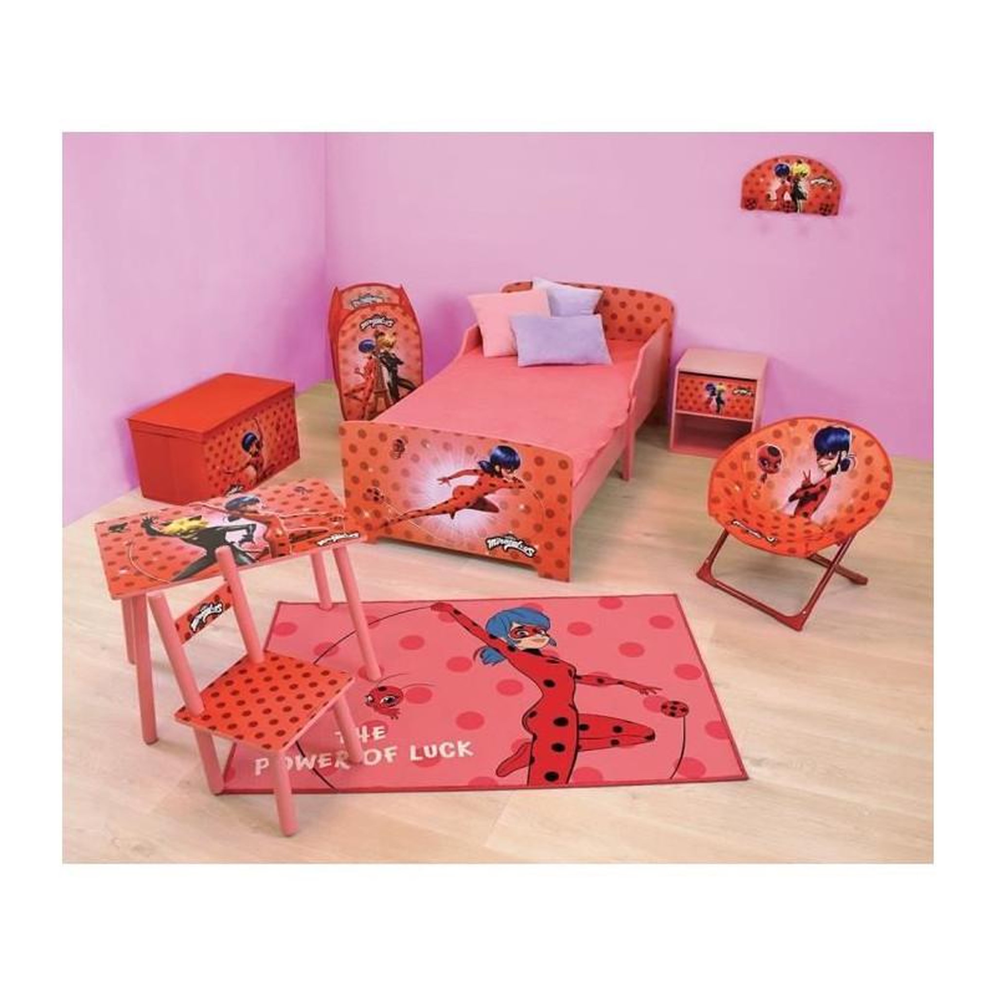 Voir la diapositive 2 : Fun House Fun house miraculous ladybug lit avec sommier a lattes 140x70 cm