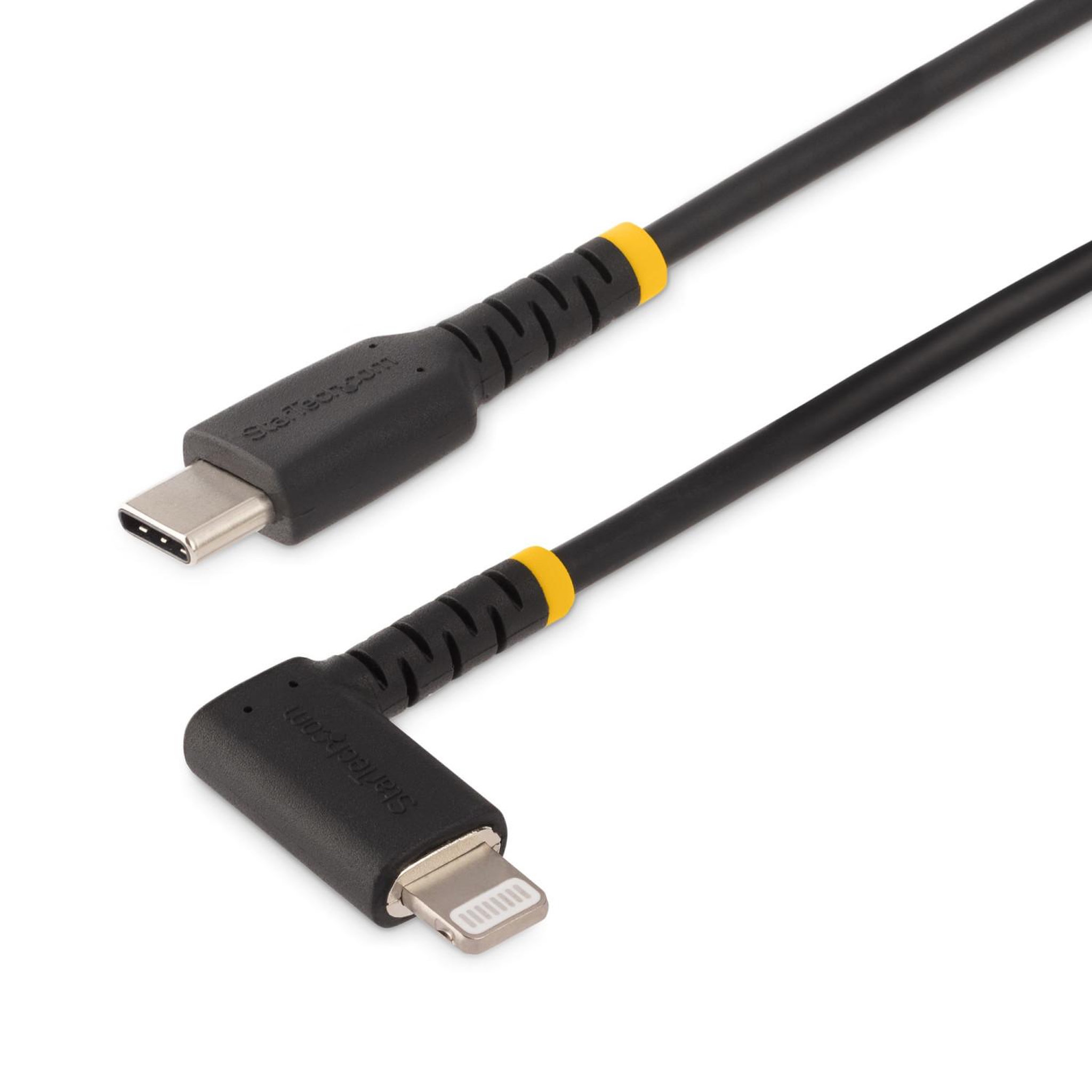 Voir la diapositive 2 : Startech Startech.com câble usb-c vers lightning de 1m - cordon de charge/syncronisation usb type-c vers lightning en fibre aramide à angle droit - chargeur usb c à lightning - certifié apple mfi - câble usb c vers iphone