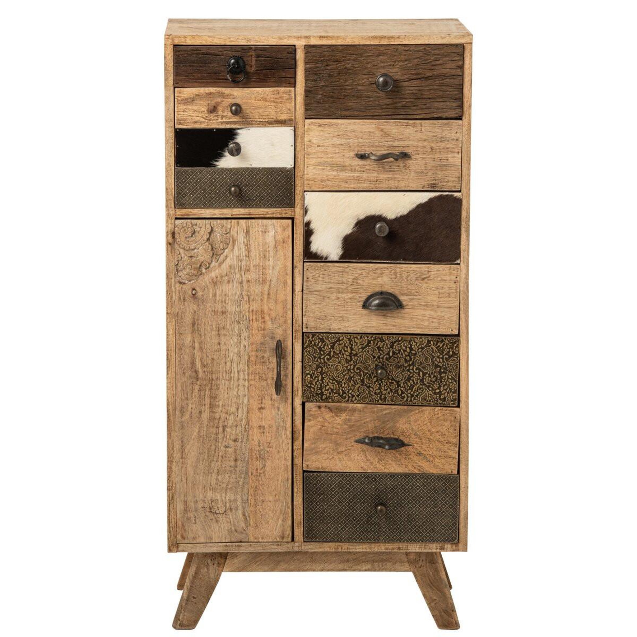 Voir la diapositive 2 : J-LINE Commode à tiroirs en bois  jonas  110cm naturel