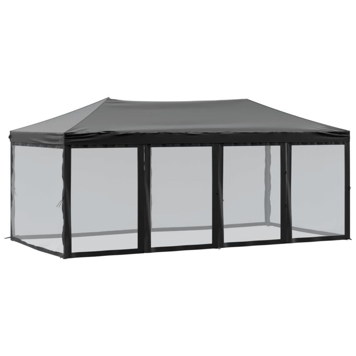 VIDAXL Tente de reception pliable avec parois Noir 3x6 m
