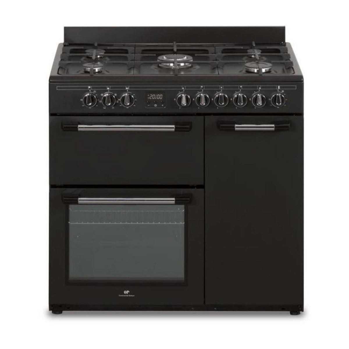 CONTINENTAL EDISON Cuisiniere piano gaz 3 fours electriques CONTINENTAL EDISON CECP903FB - 5 feux - Noir - Largeur 90 cm
