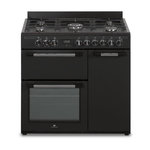 CONTINENTAL EDISON Cuisiniere piano gaz 3 fours electriques CONTINENTAL EDISON CECP903FB - 5 feux - Noir - Largeur 90 cm