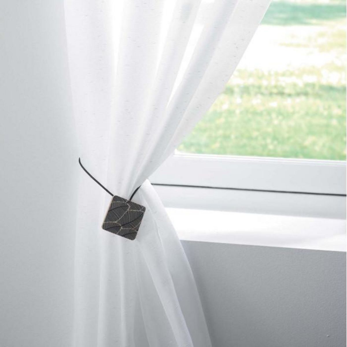 Paris Prix Embrasse de Rideau Aimantée  Leaf  43cm Noir