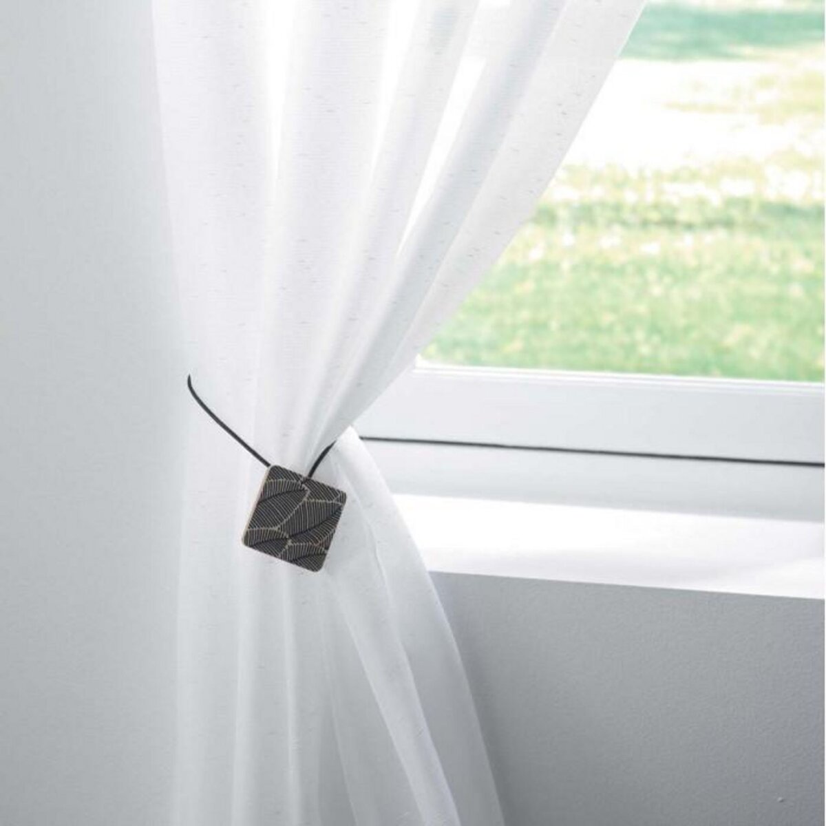 Paris Prix Embrasse de Rideau Aimantée  Leaf  43cm Noir