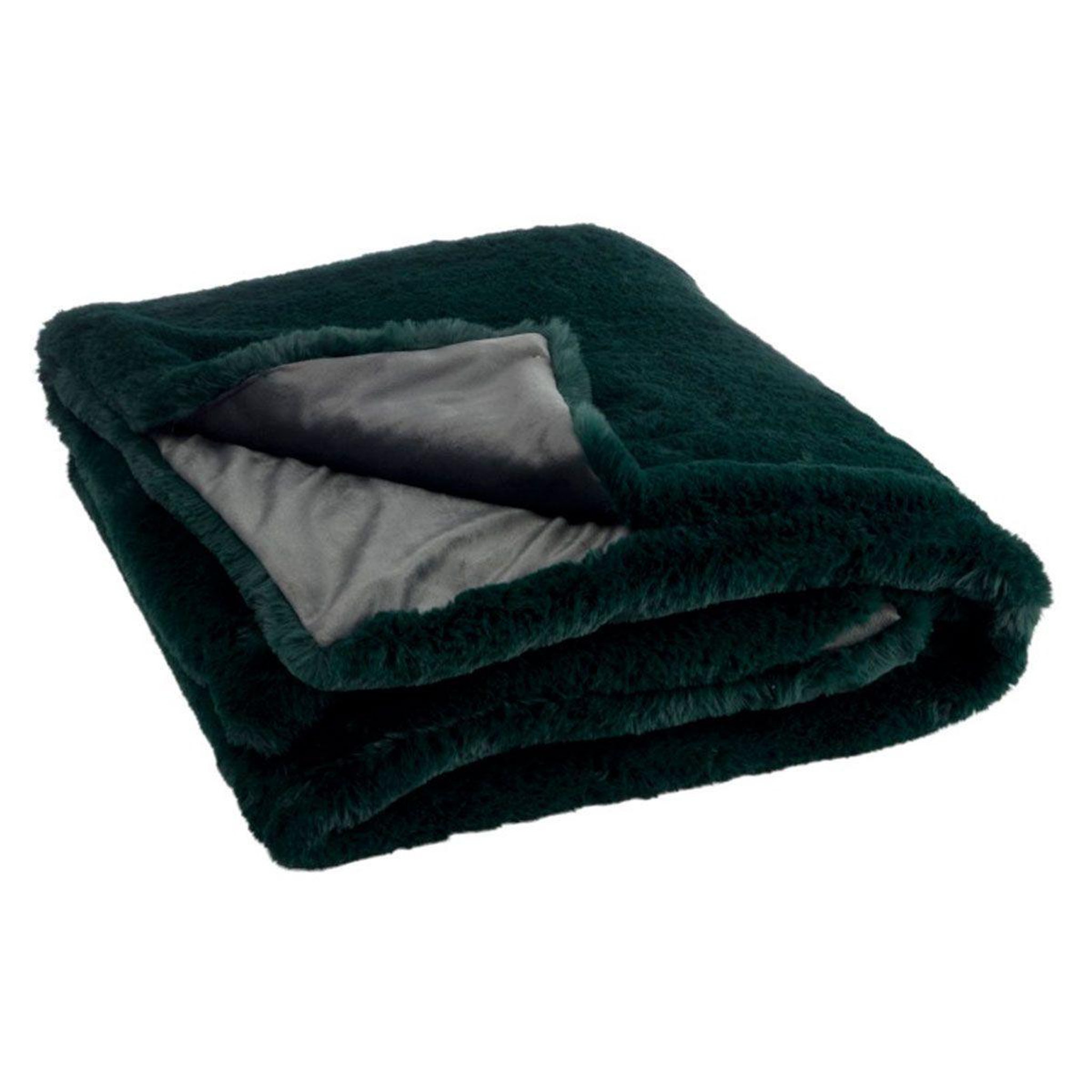 Voir la diapositive 2 : J-LINE Plaid imitation fourrure  cutie  130x180cm vert