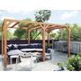 Voir la diapositive 1 : JARDIDECO Pergola en bois lamellé-collé Toulon 400 x 400 cm - Maderland