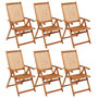 Voir la diapositive 2 : VIDAXL Chaises pliables de jardin lot de 6 avec coussins Bois d'acacia