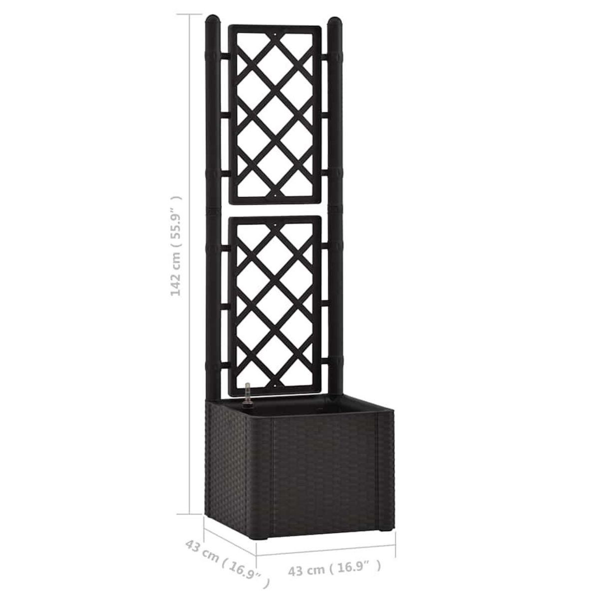 VIDAXL Lit sureleve de jardin treillis systeme d'arrosage Anthracite