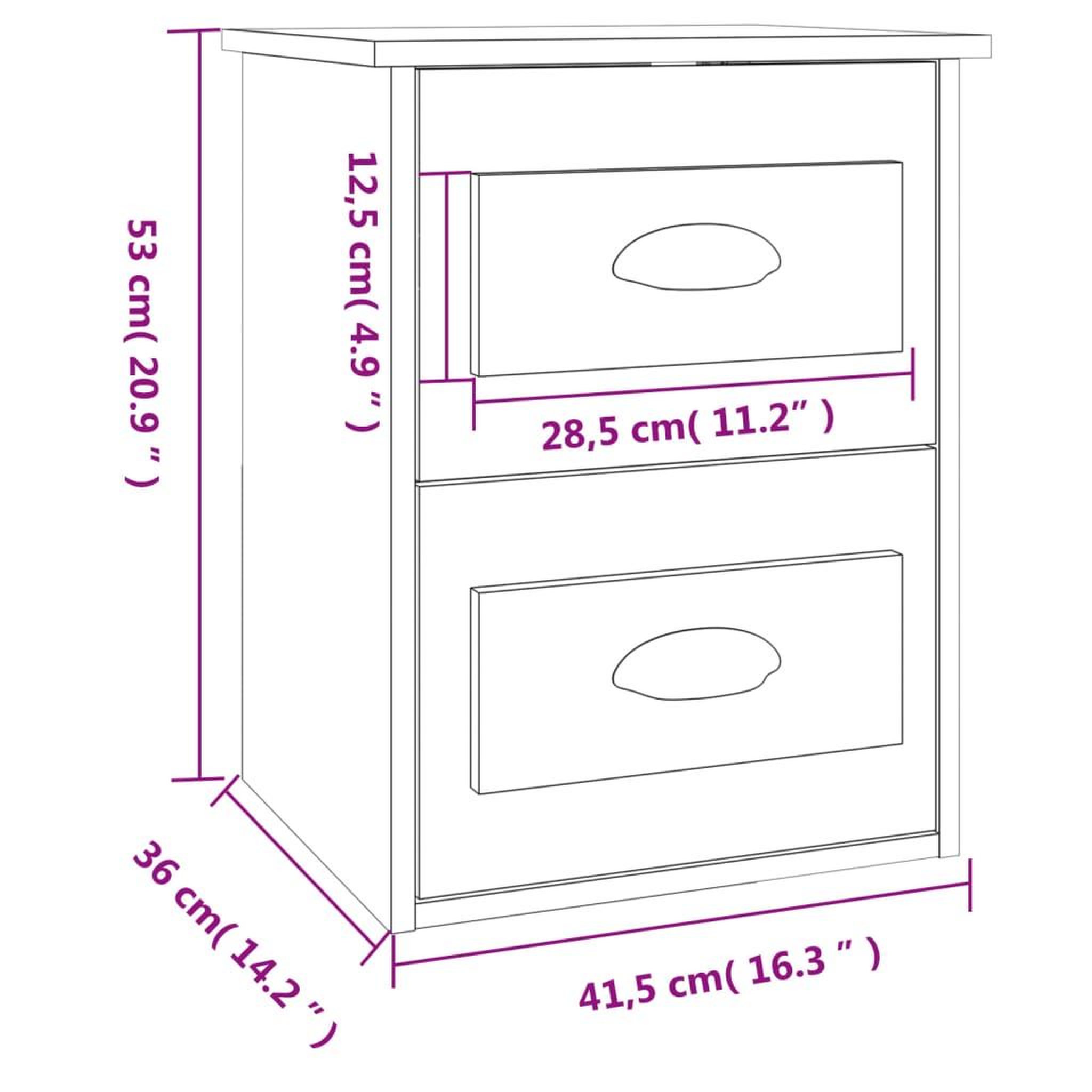 Voir la diapositive 6 : VIDAXL Table de chevet murale sonoma gris 41,5x36x53 cm
