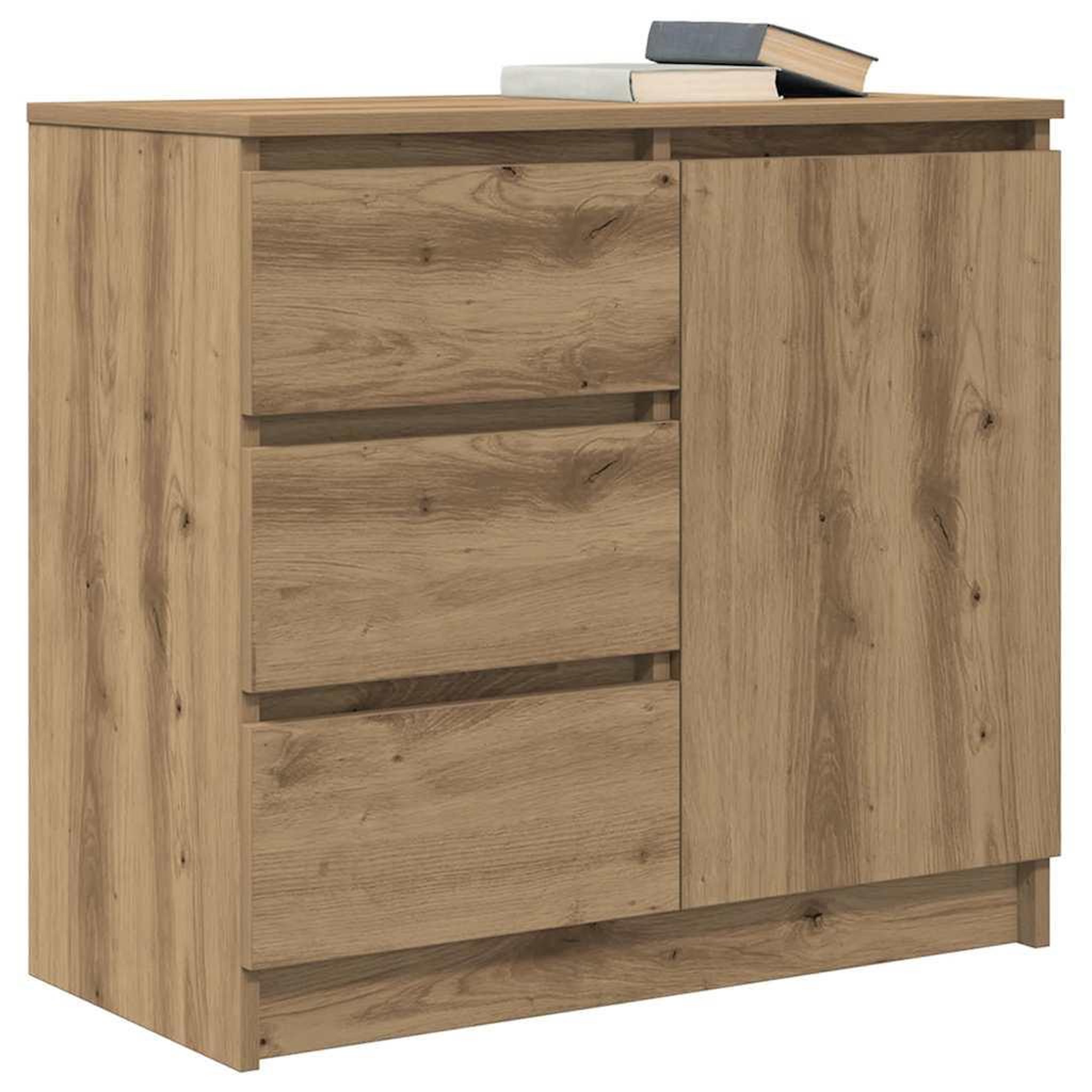 Voir la diapositive 4 : VIDAXL Buffet avec tiroir chene artisanal 71x35x65 cm bois ingenierie