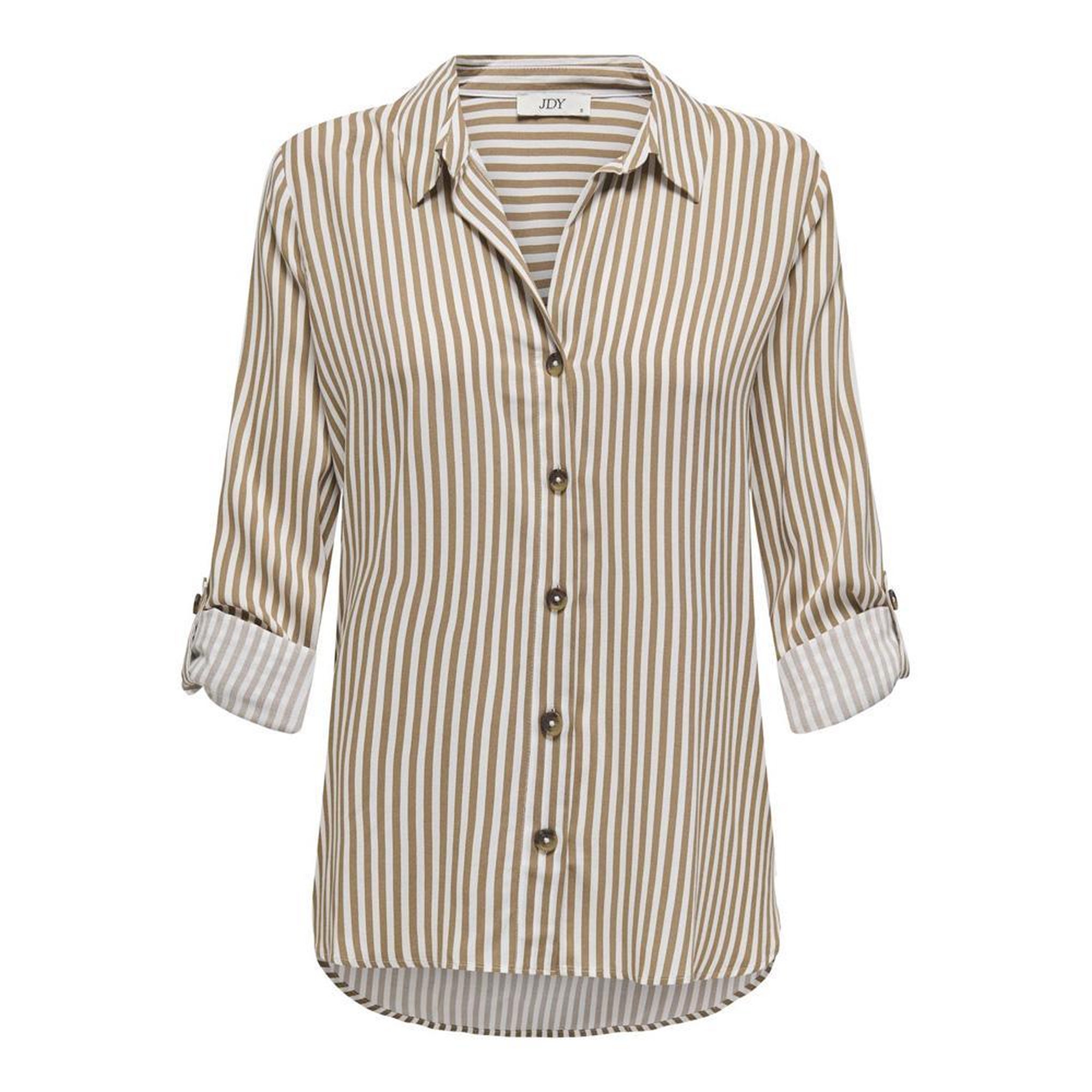 JACQUELINE DE YONG Chemise blanc/camel femme jdy laurel. Coloris disponibles : Marron