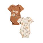 Petit Béguin Lot de 2 bodies bébé manches courtes Tango. Coloris disponibles : Beige