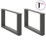 Voir la diapositive 3 : VIDAXL Pieds de table basse forme de U 2 pcs anthracite 60x(30-31) cm
