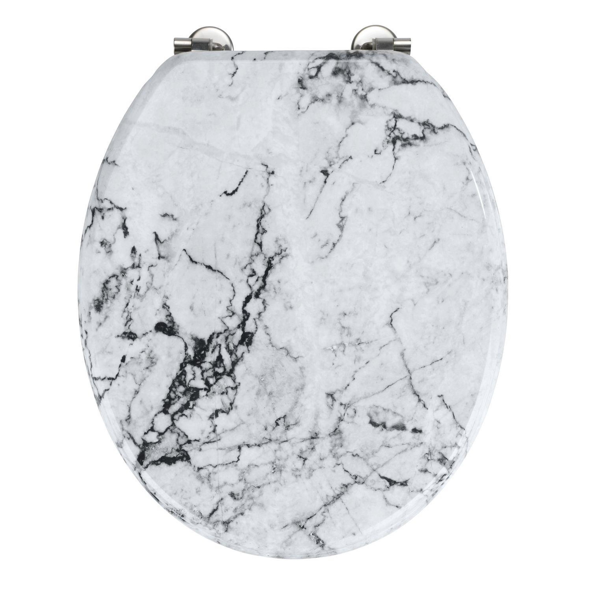 Wenko Abattant WC en MDF design marbre Onyx - Blanc