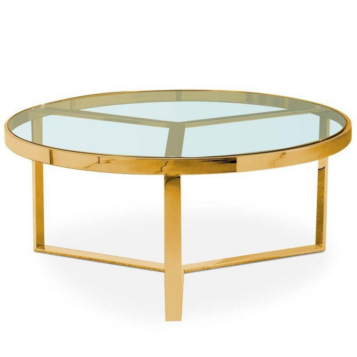 Paris Prix Table Basse Design en Verre  Faren  90cm Or