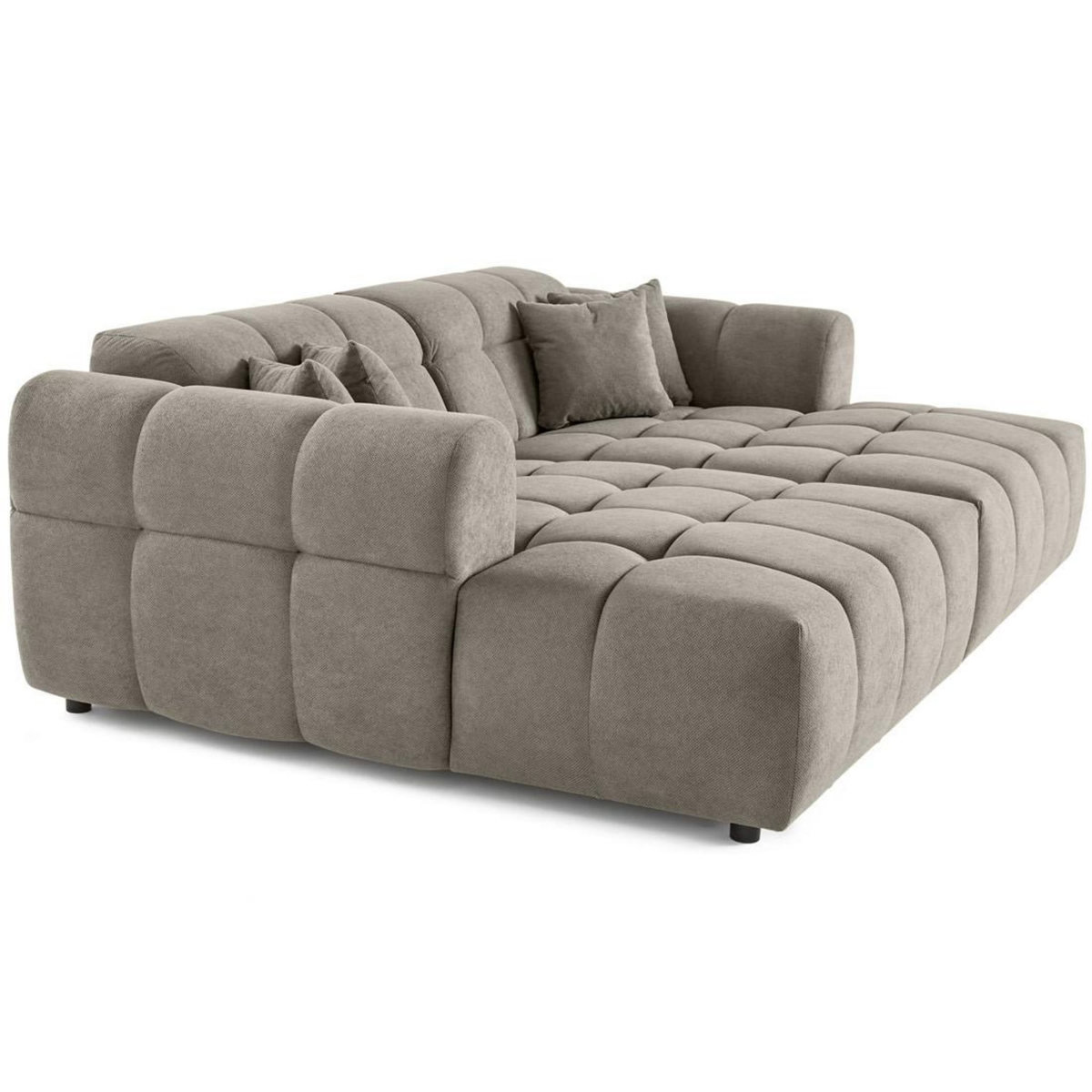 LISA DESIGN Ray - canapé droit 4 places avec double méridienne - assise profonde - en tissu texturé