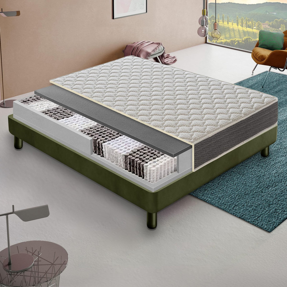ILOVESLEEP Matelas Ressorts Ensachés LUNA - Epaisseur 20 Cm