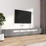 VIDAXL Ensemble de meubles TV avec lumieres LED 3 pcs Sonoma gris