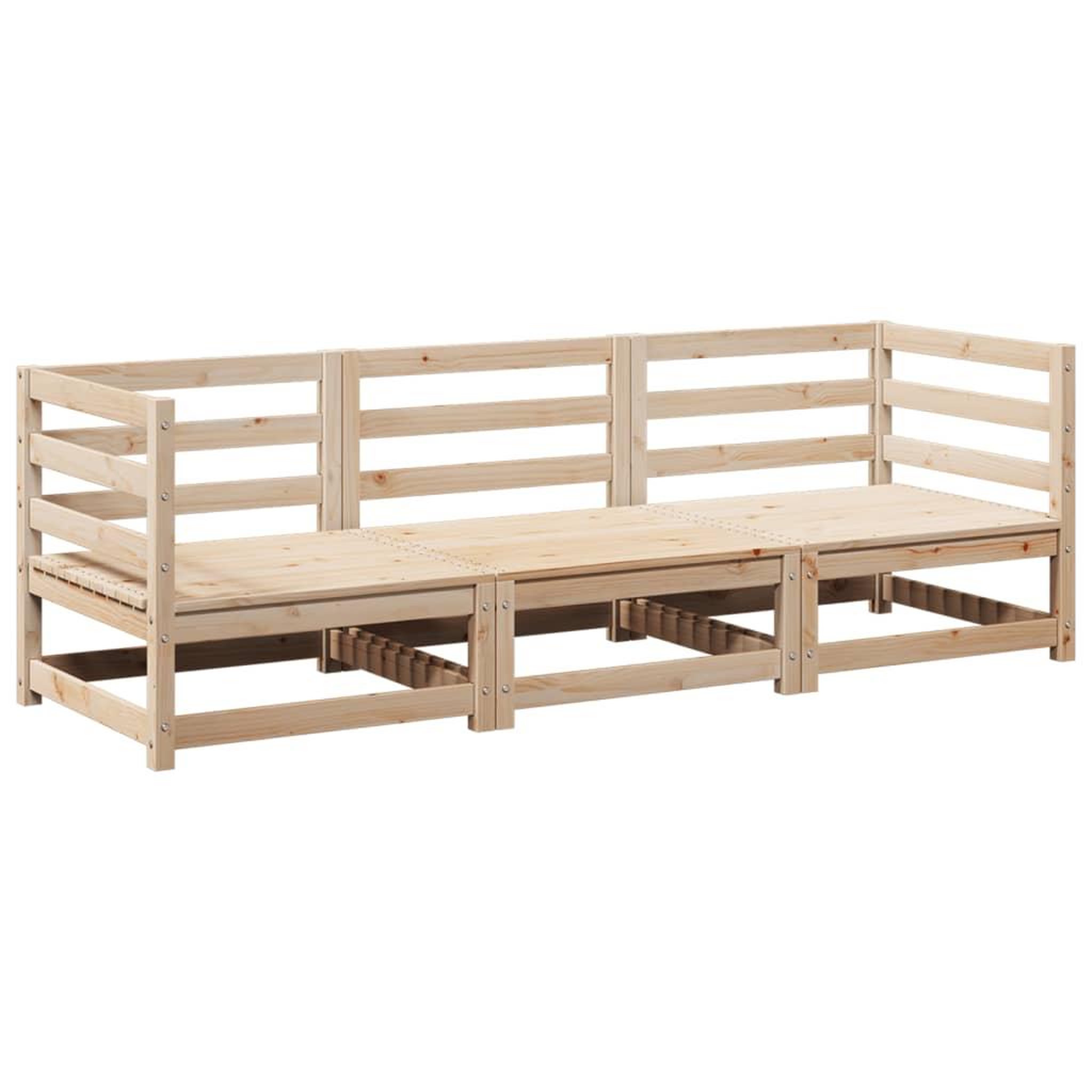 Voir la diapositive 2 : VIDAXL Salon de jardin 3 pcs bois de pin massif