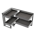 EMUCA SRL Accessoire extractible Harmony pour meuble de cuisine -  Gauche -  Acier et Bois -  Gris anthracite