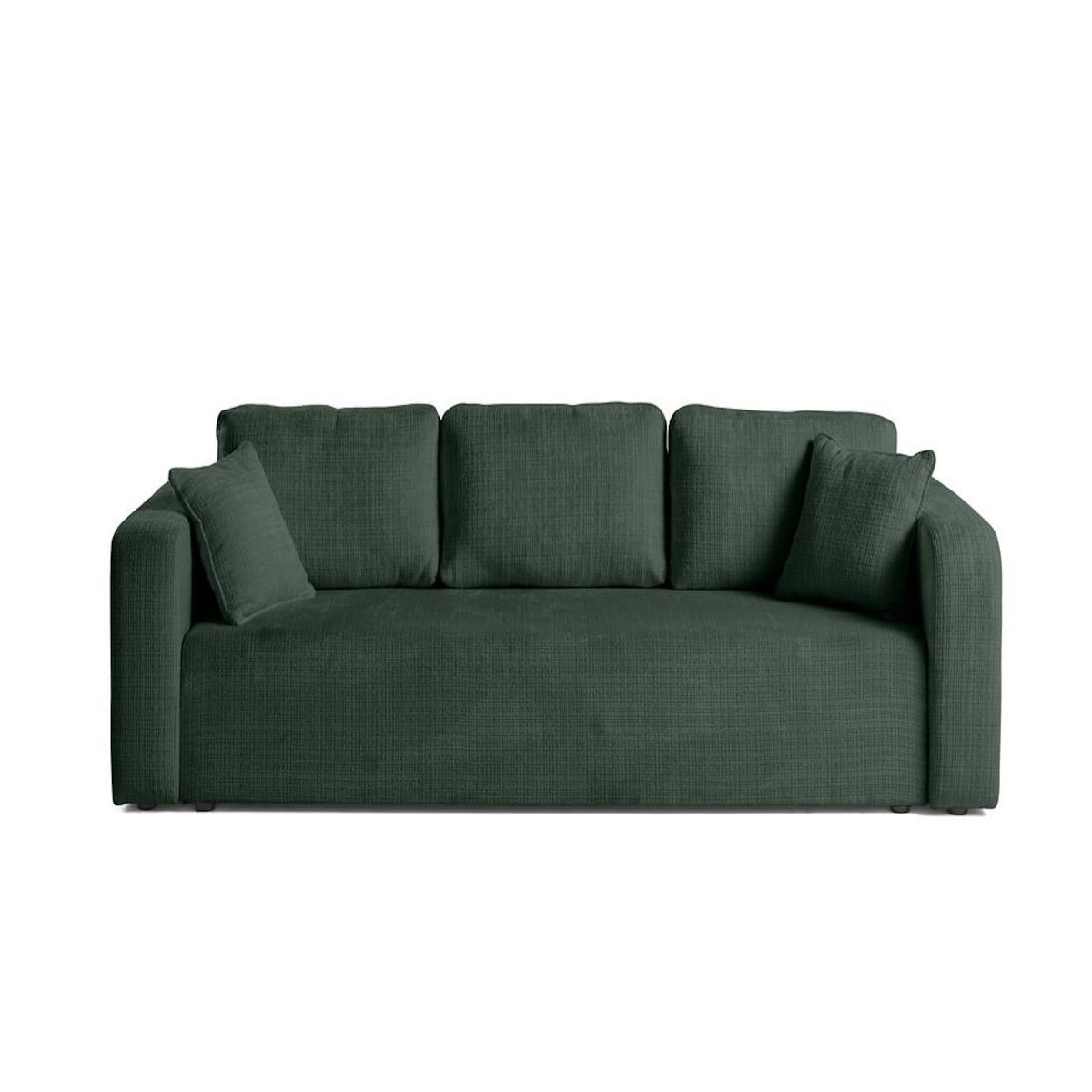 BEST MOBILIER Miro - canapé droit 3 places - convertible avec coffre - en velours texturé