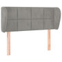 Voir la diapositive 2 : VIDAXL Tete de lit avec oreilles Gris clair 103x23x78/88 cm Velours