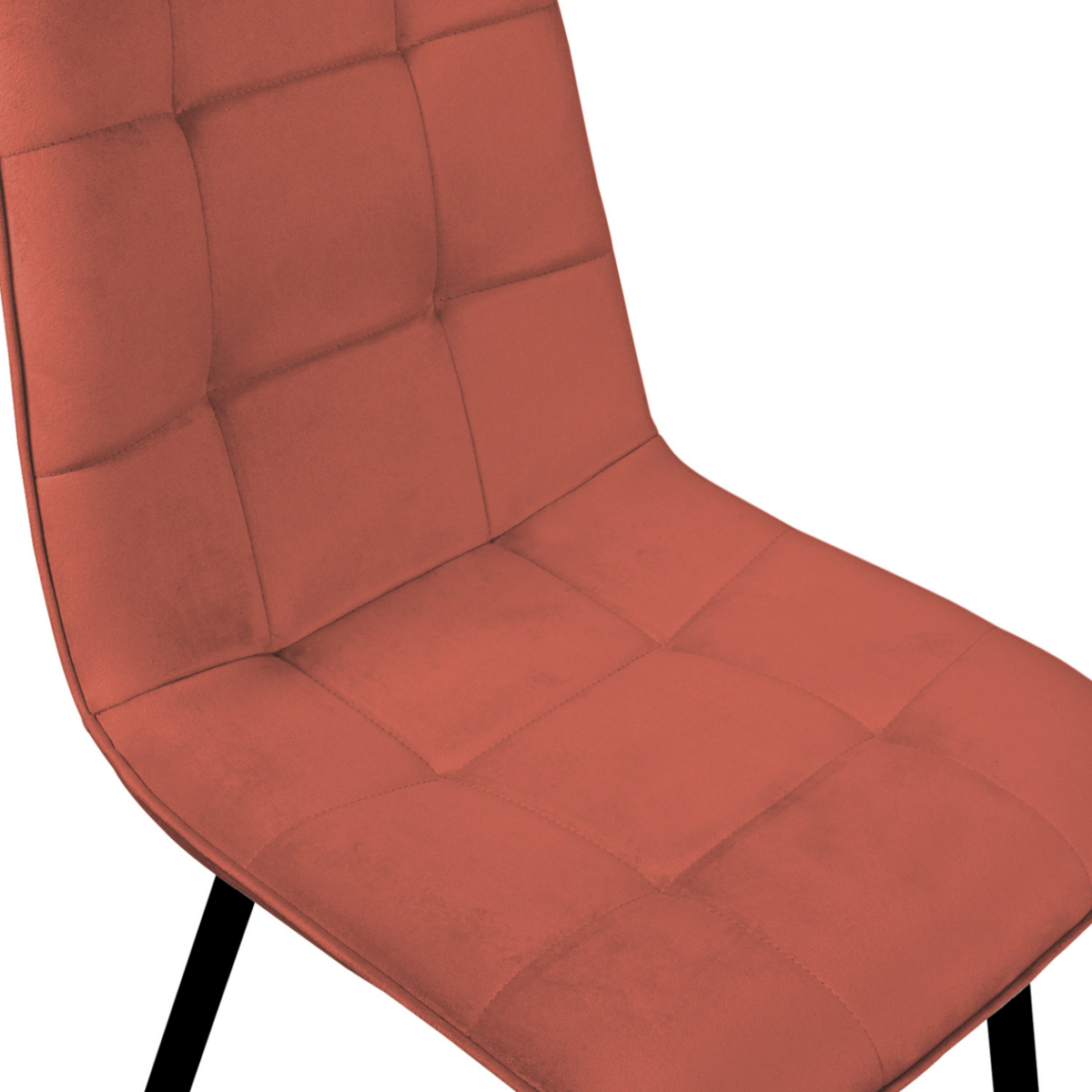 ID MARKET Lot de 6 chaises MILA en velours mix color terracotta x2, gris foncé x2 et beige x2