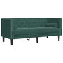 Voir la diapositive 2 : VIDAXL Canape Chesterfield avec traversins 2 places vert fonce velours