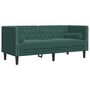Voir la diapositive 2 : VIDAXL Canape Chesterfield avec traversins 2 places vert fonce velours