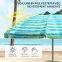 Voir la diapositive 4 : OUTSUNNY Parasol inclinable réglable de plage protection UV50+ Ø190 cm sac et porte-gobelets inclus