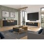 Voir la diapositive 4 : BEST MOBILIER Velato - meuble tv - effet bois et noir - 3 portes et 1 niche - 160 cm