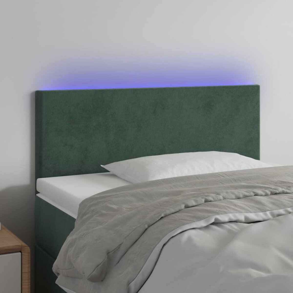 VIDAXL Tete de lit a LED Vert fonce 80x5x78/88 cm Velours