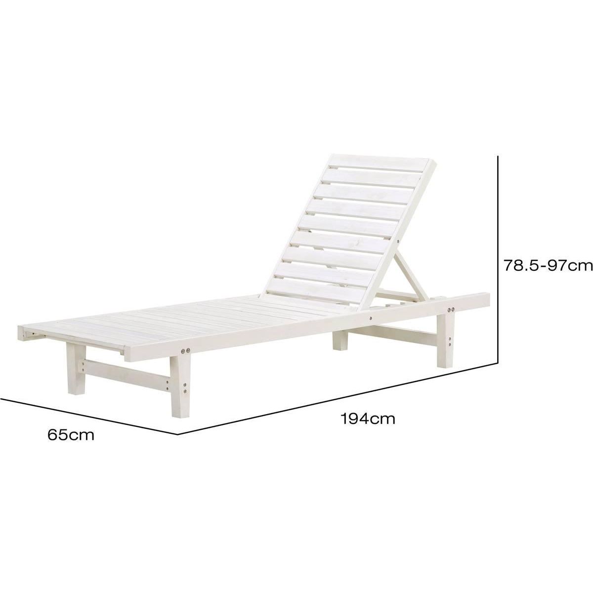 Habitat et Jardin Lot de 2 bains de soleil en bois  Rawai  - Blanc