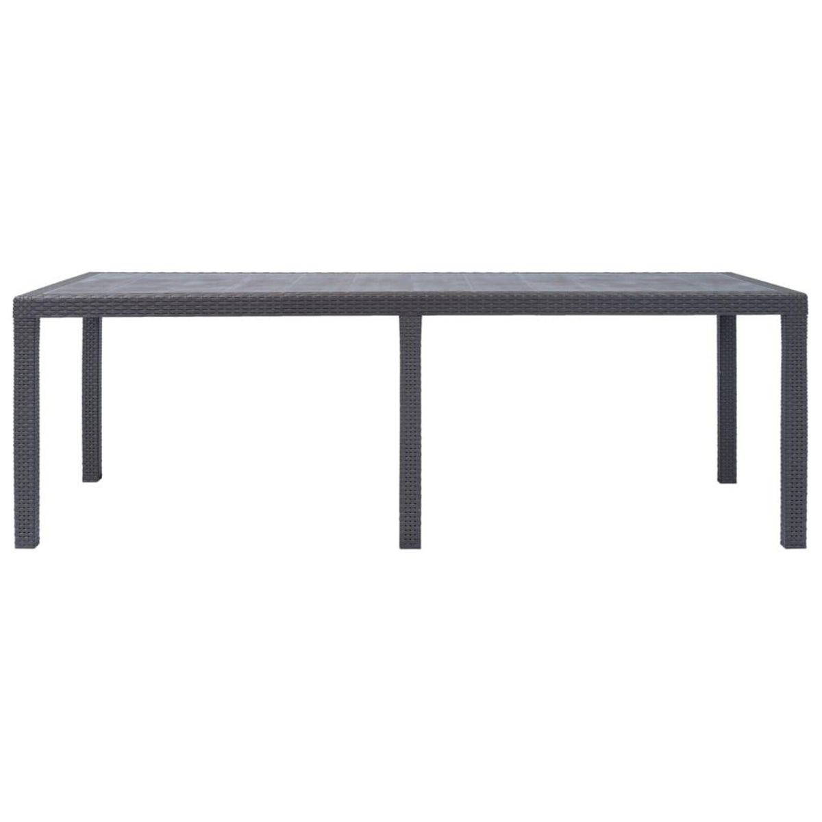 VIDAXL Table de jardin Marron 220x90x72 cm Plastique Aspect de rotin