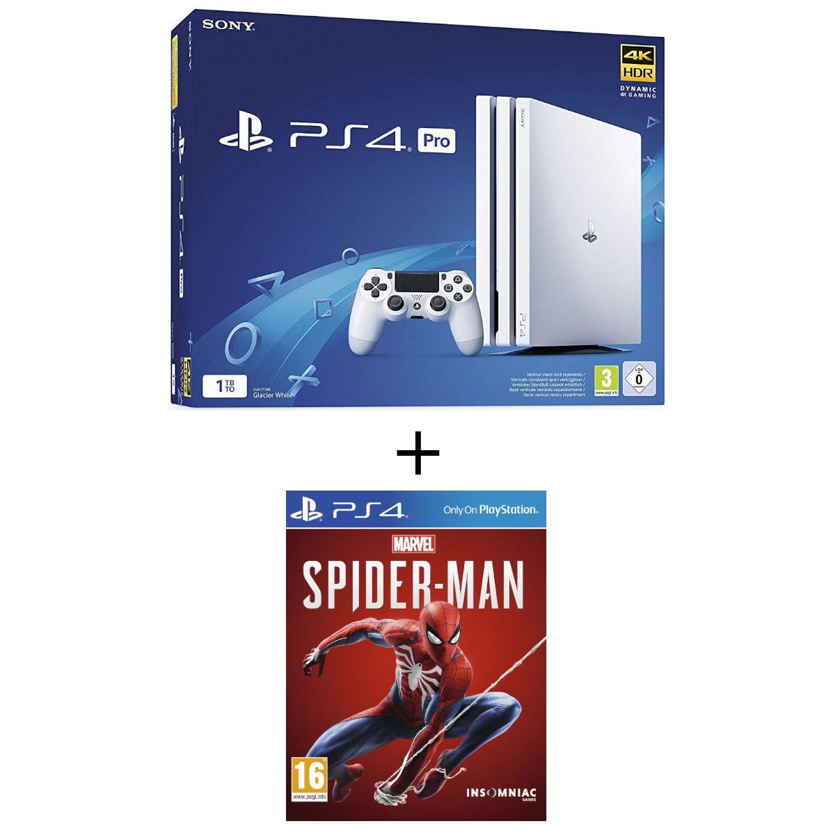 SONY Console PS4 Pro 1To Blanche + Marvel's Spider-Man