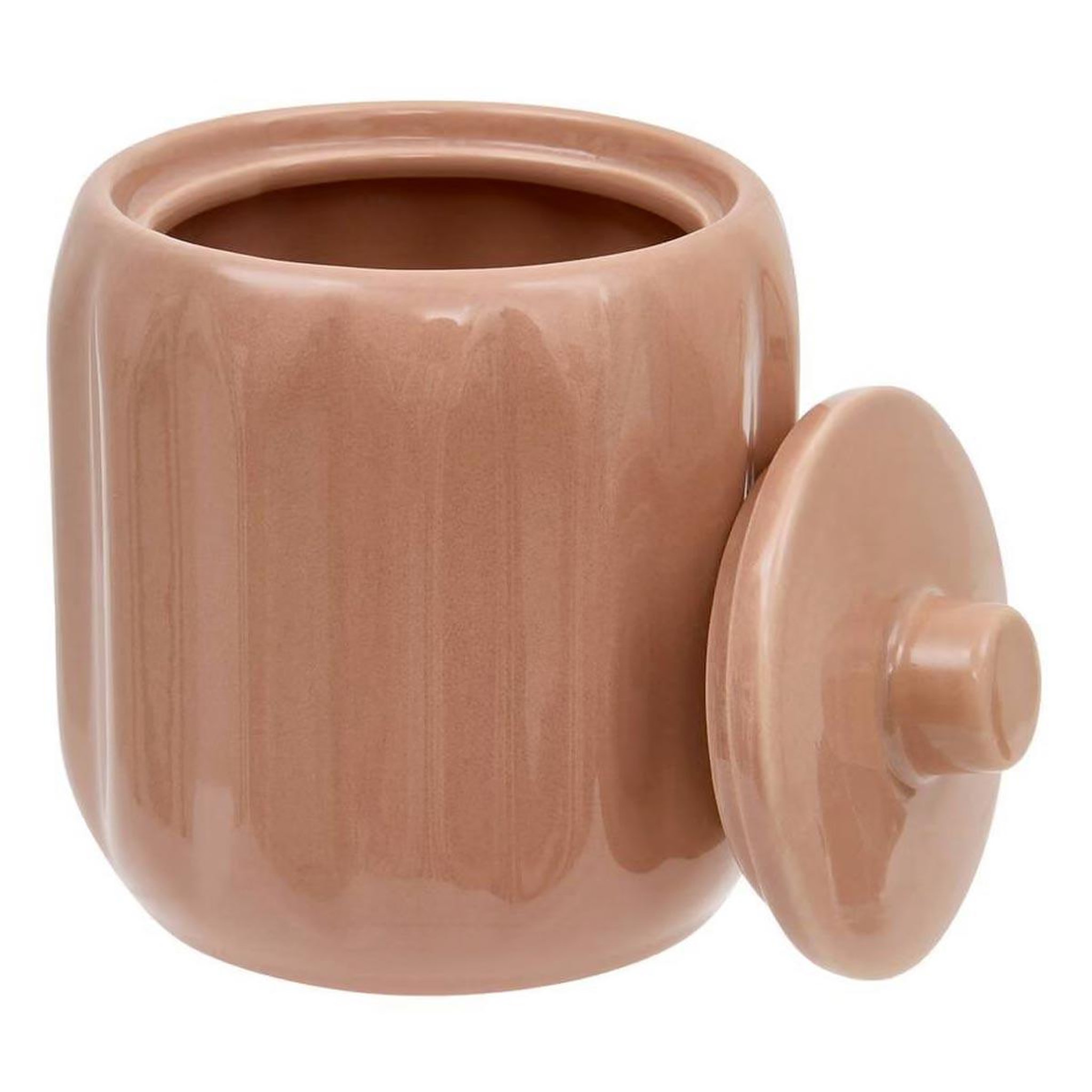 Voir la diapositive 2 : FIVE Pot à Cotons en Grès  Suny Colorama  12cm Rose Blush