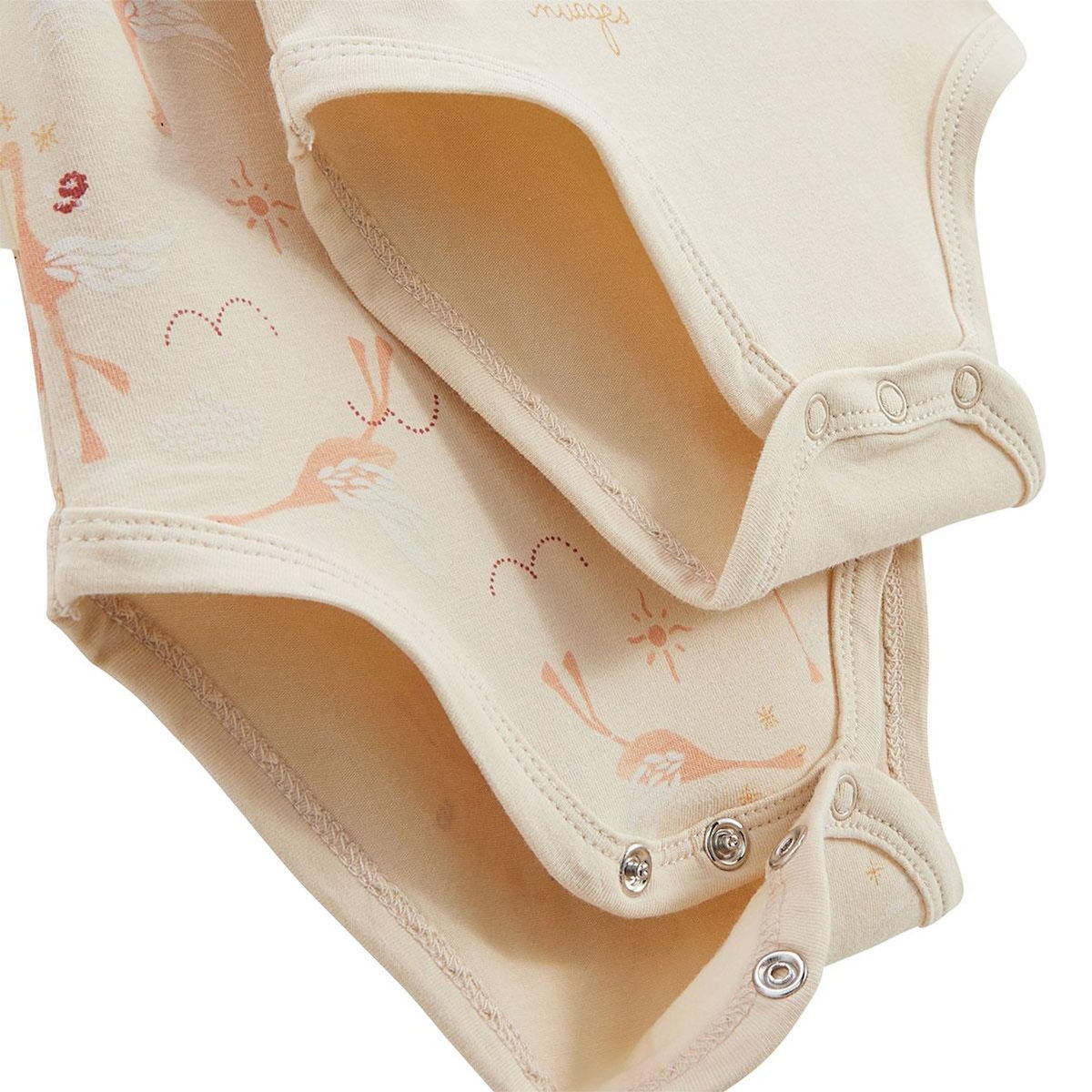 Petit Béguin Lot de 2 bodies bébé manches courtes Poésie d'été