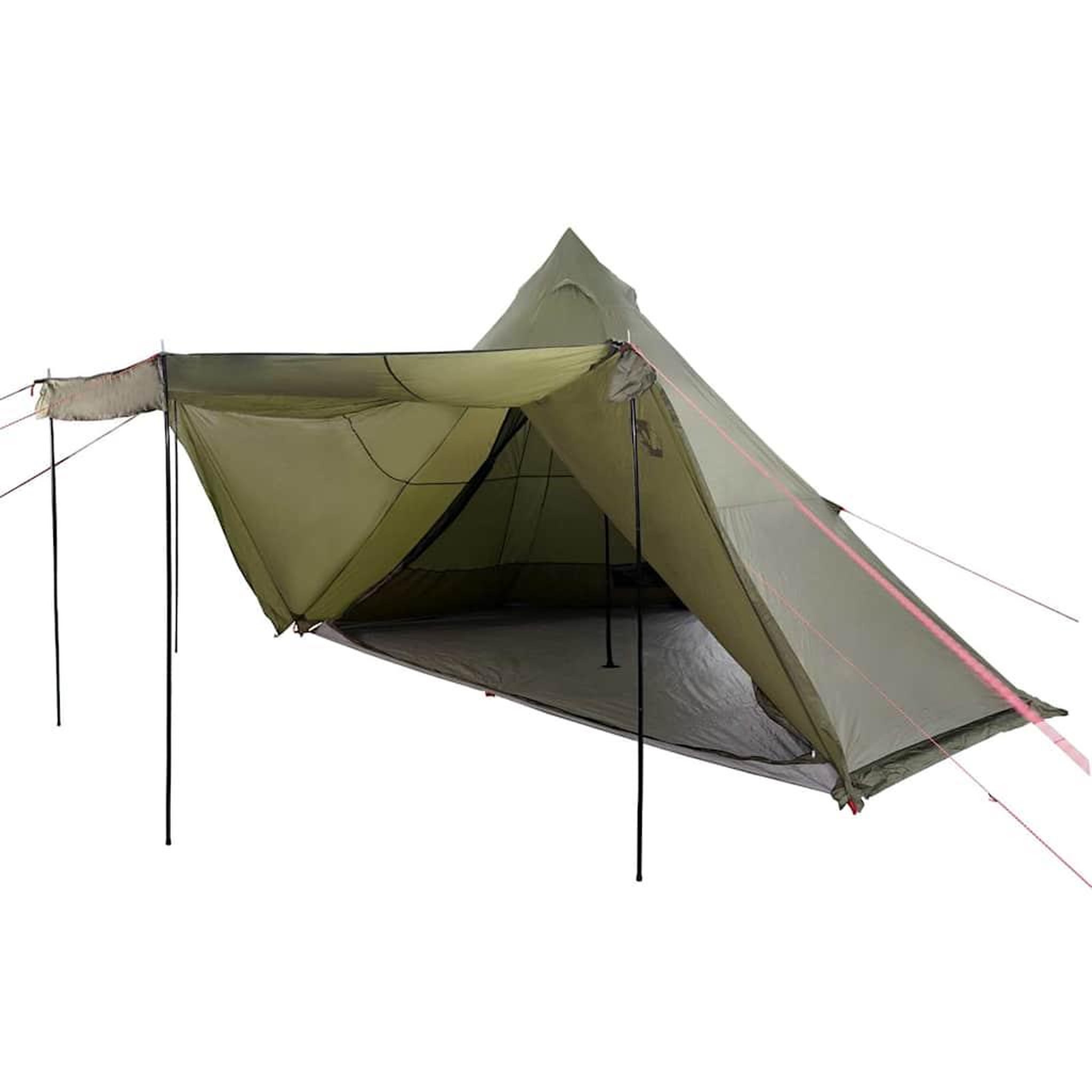 Voir la diapositive 4 : VIDAXL Tente familiale tipi 6 personnes vert olive impermeable