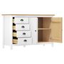 Voir la diapositive 3 : VIDAXL Buffet Hill Blanc 130x40x80 cm Bois de pin solide