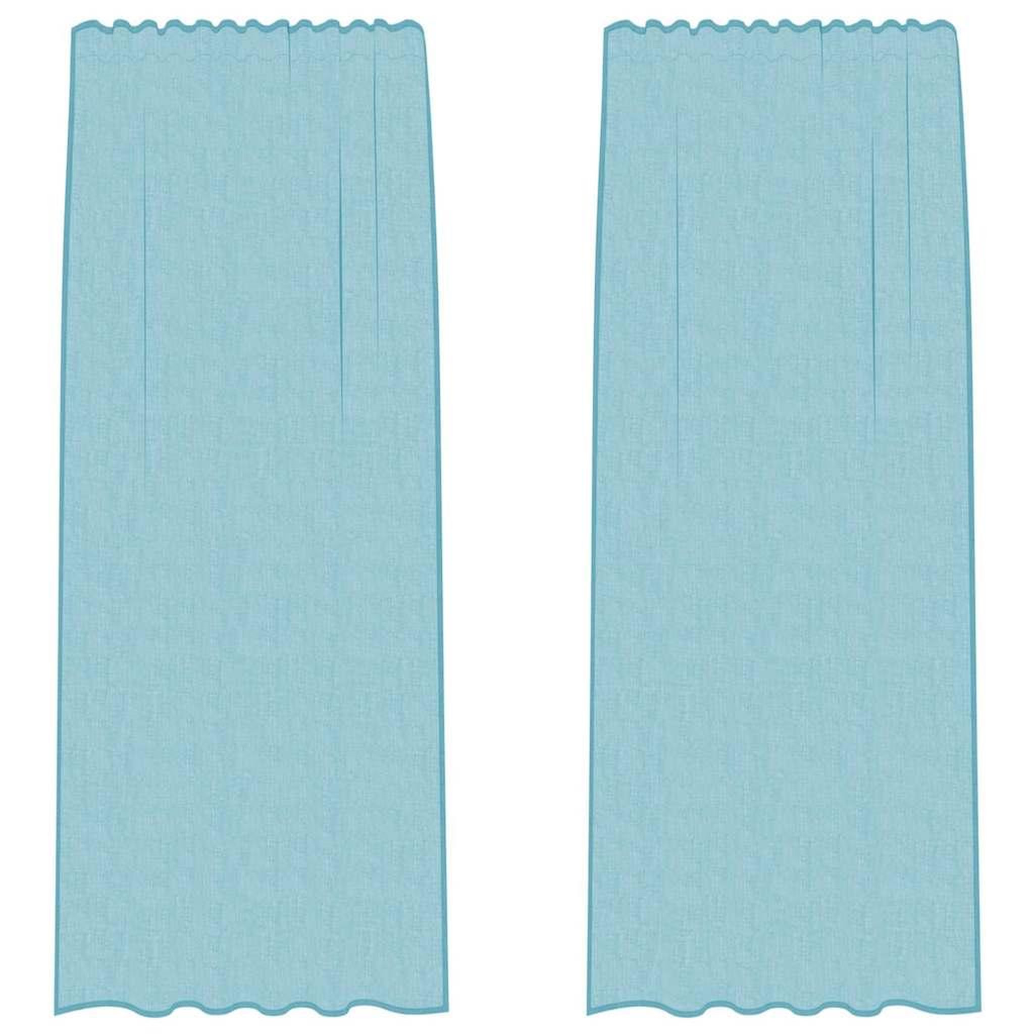 Voir la diapositive 2 : VIDAXL Rideaux en voile avec boucles 2 pcs turquoise 140x245 cm