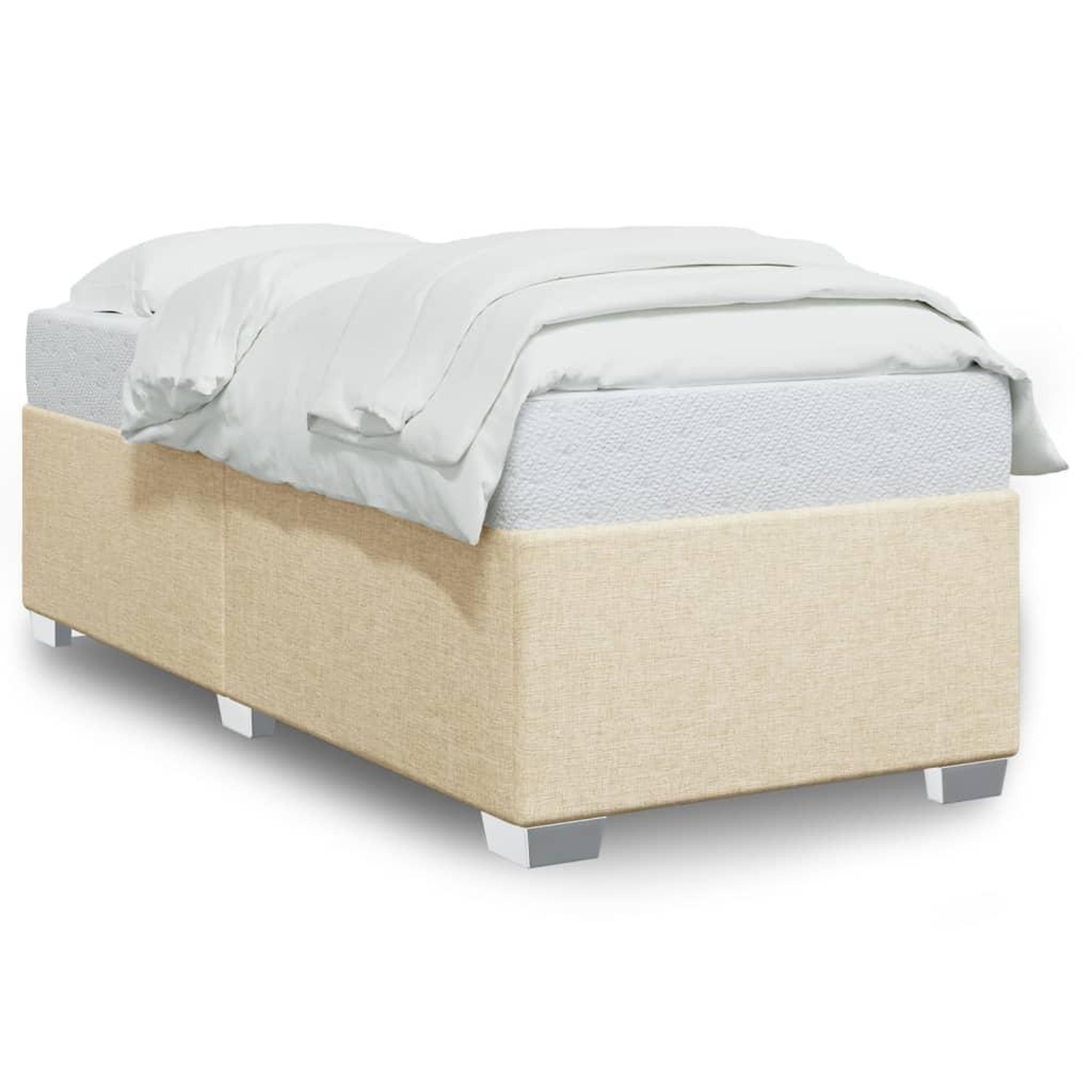 Voir la diapositive 2 : VIDAXL Cadre de lit sans matelas creme 100x200 cm tissu