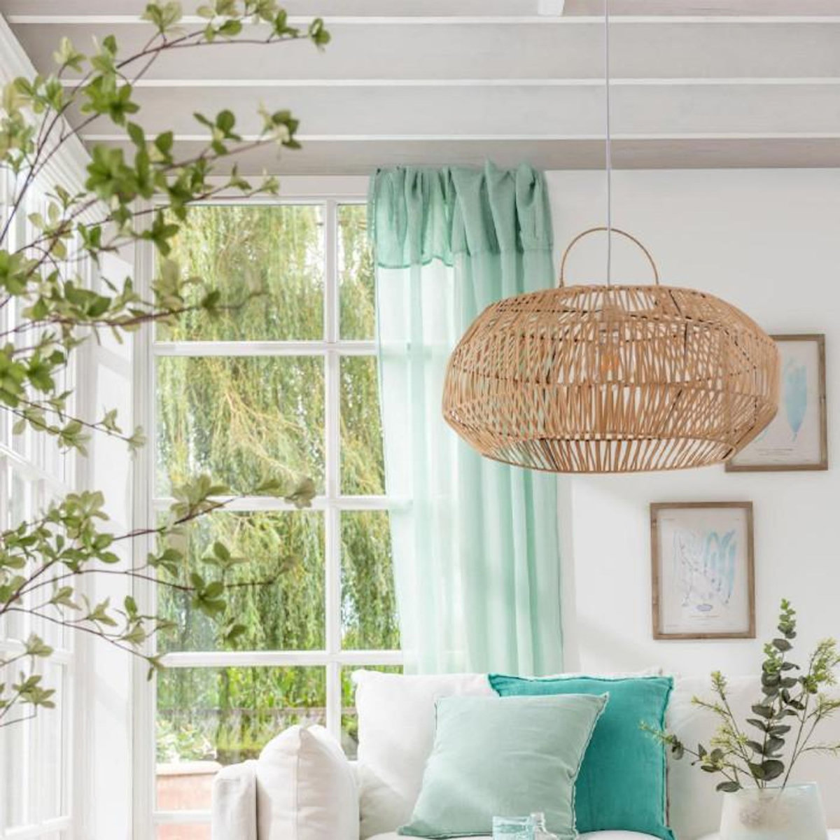 Paris Prix Plante Artificielle  Fines Feuilles  190cm Vert & Noir