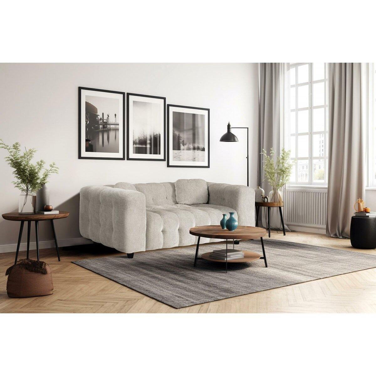 Habitat et Jardin Canapé droit en tissu chenille  Vendome  - 2 places - Beige