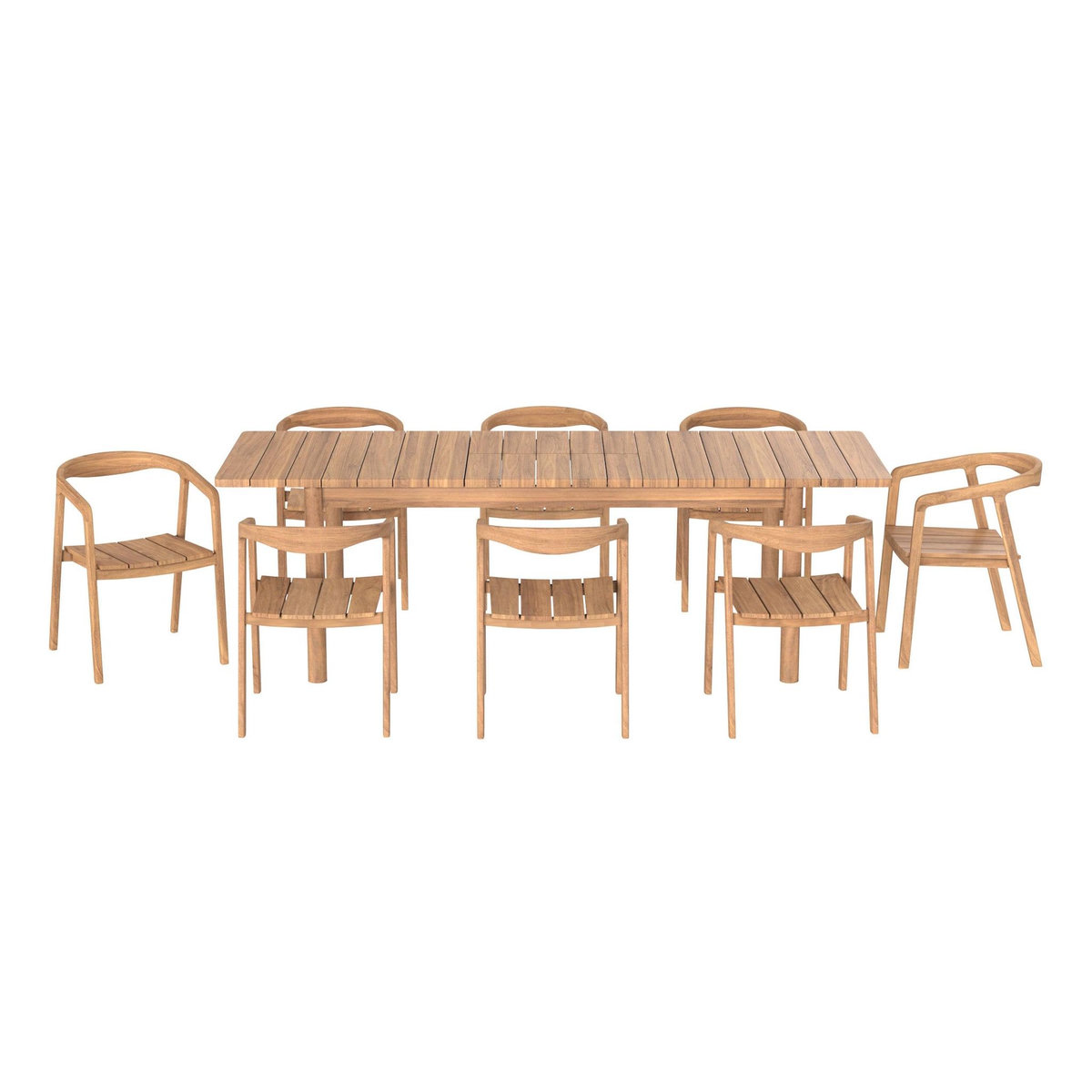 Rendez vous déco Table et chaises de jardin 8 personnes en teck massif-Kora