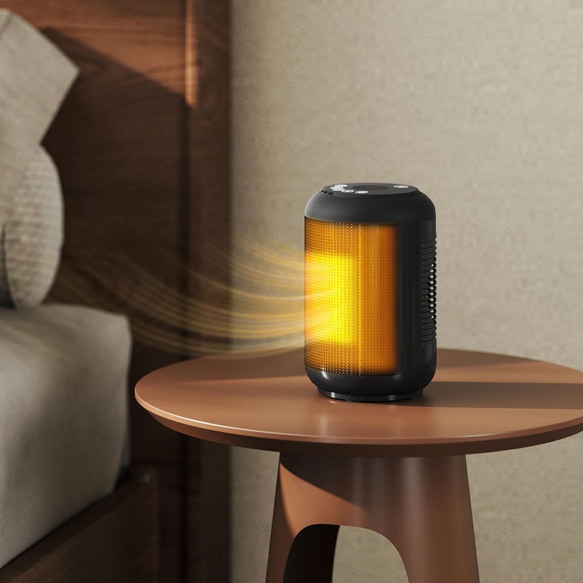 HOMCOM Chauffage d'appoint compact céramique PTC soufflant oscillant réglable 1500W noir