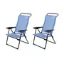 O'Camp Lot de 2 fauteuils de camping 5 positions - O'Camp - Bleu - Dimensions : 70 x 62 x 105 cm
