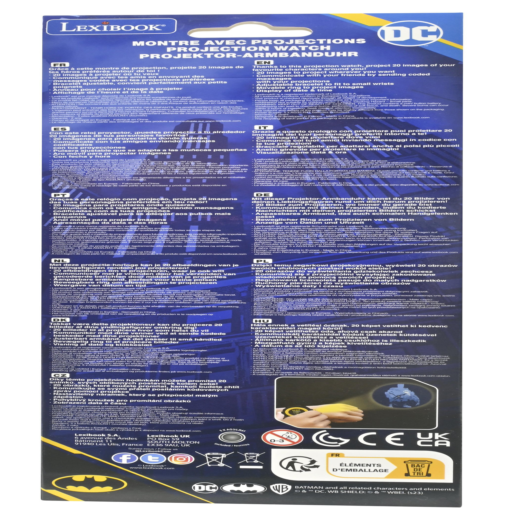Voir la diapositive 3 : Lexibook Montre digitale avec projection Batman